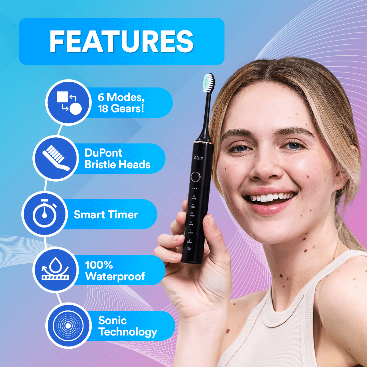 6 in 1 Sonic Electric Toothbrush TT1