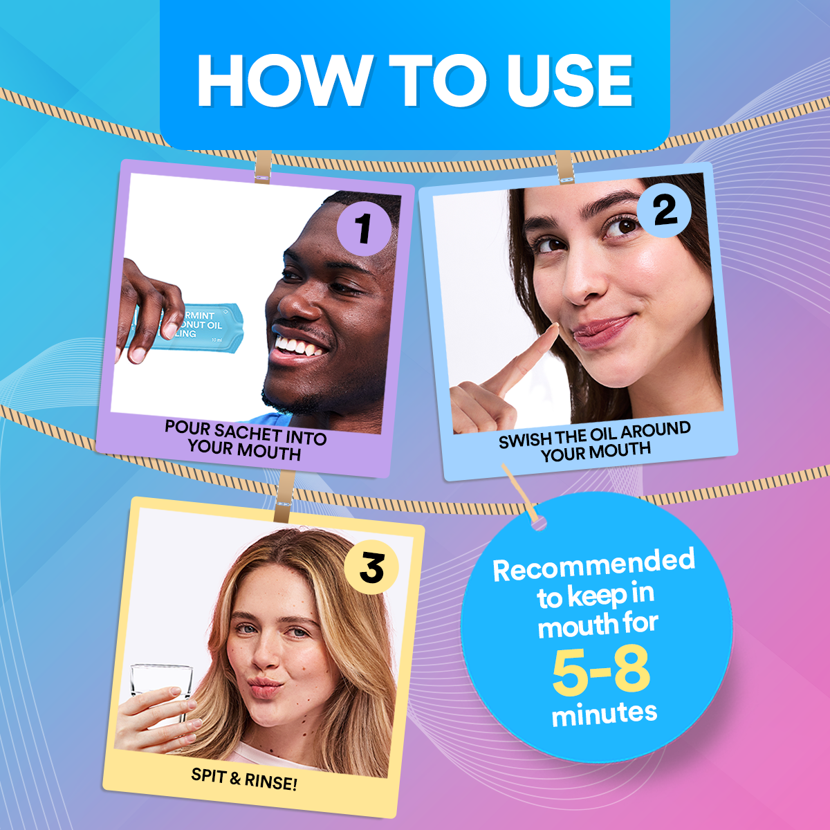 Coconut Oil Pulling Mouthwash Sachets