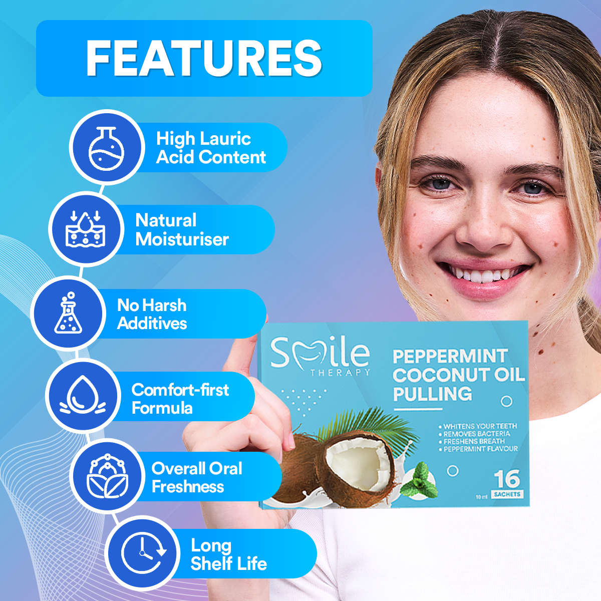 Coconut Oil Pulling Mouthwash Sachets